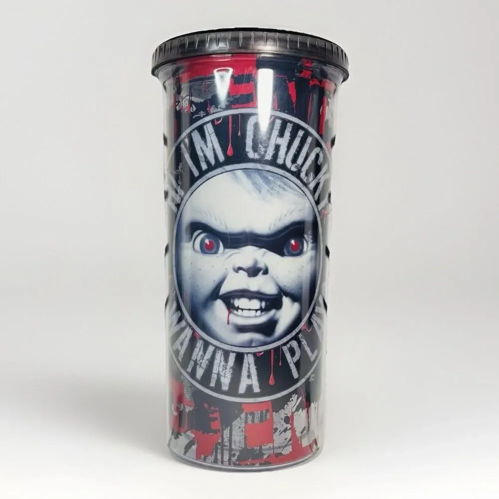 Hi I’m Chucky Wanna Play Tumbler Horror Cup With Lid
